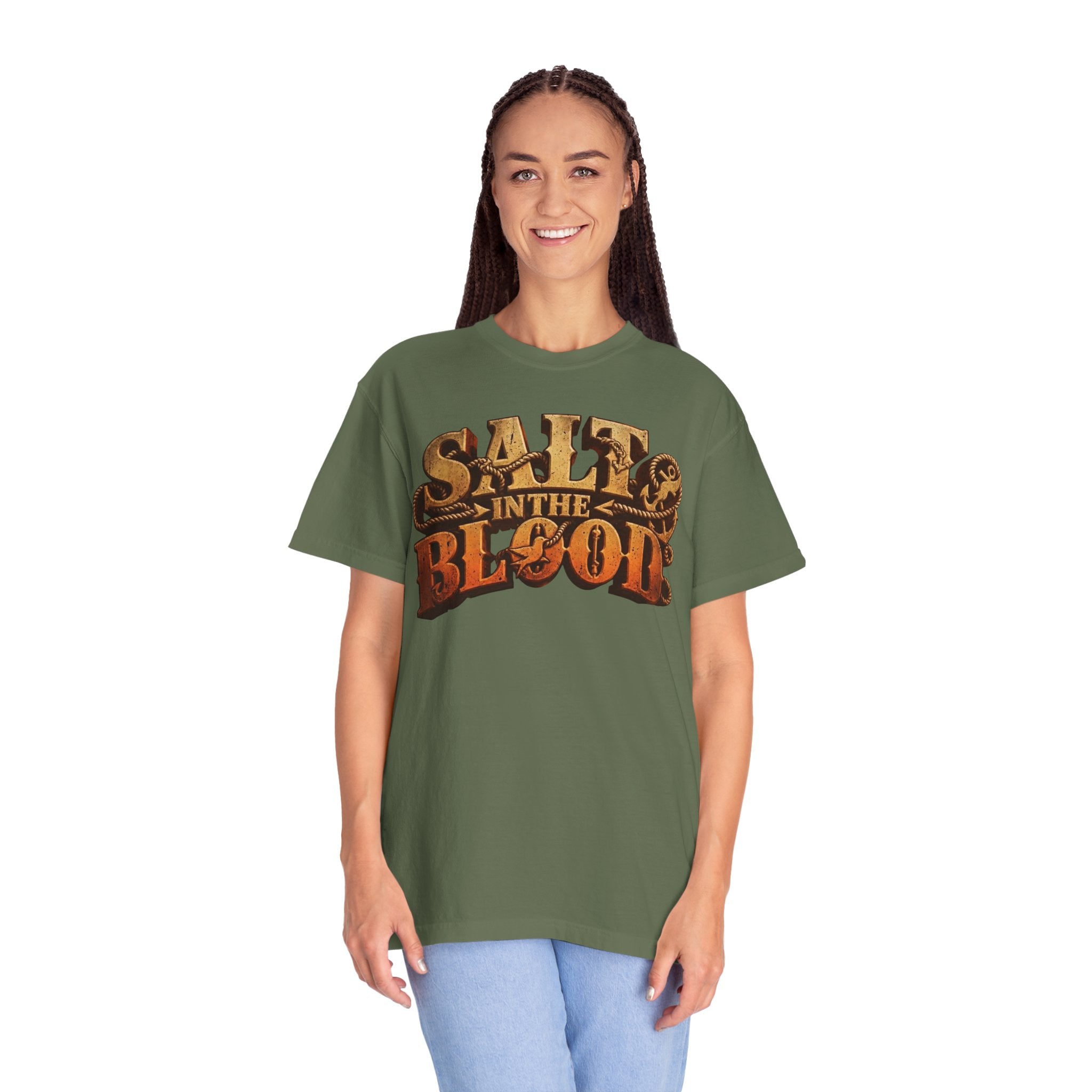 Salt in the Blood Graphic T-Shirt — True North Compass Retro Tee