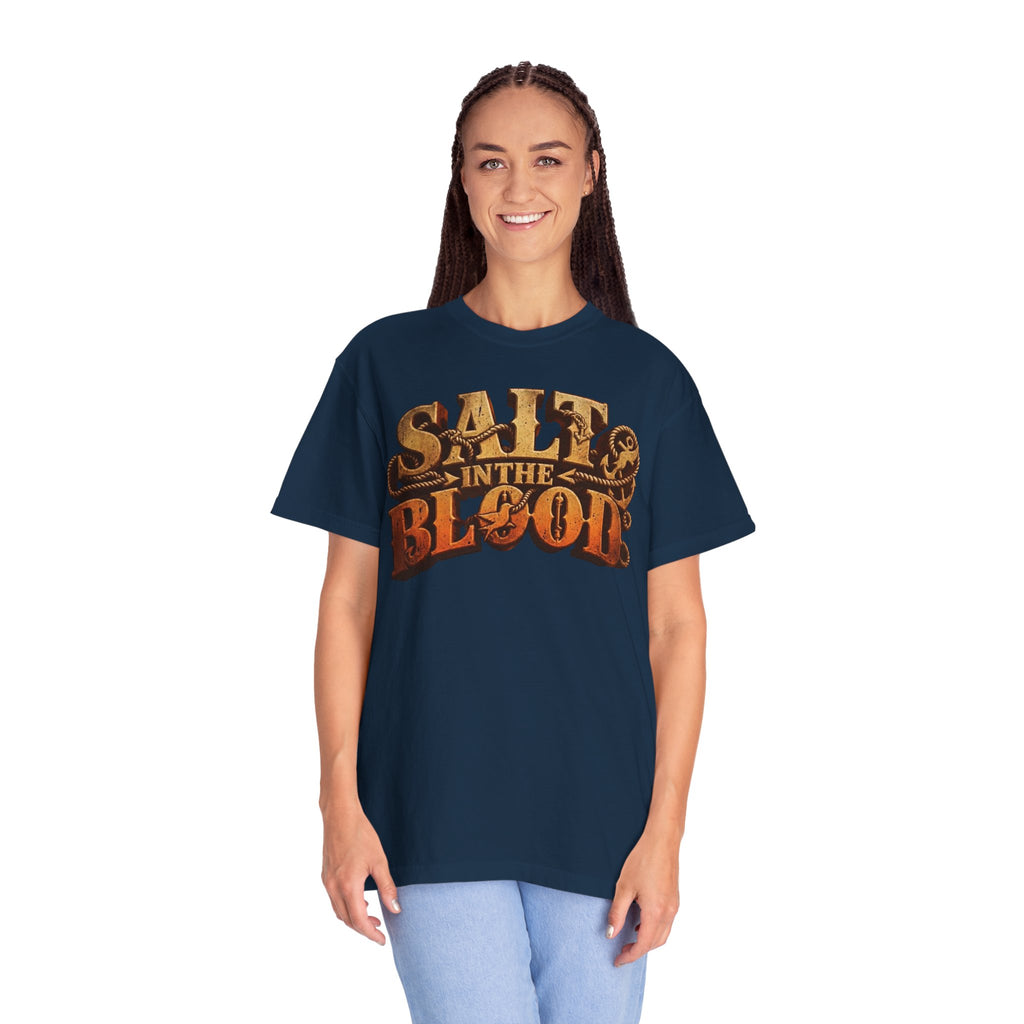 Salt in the Blood Graphic T-Shirt — True North Compass Retro Tee