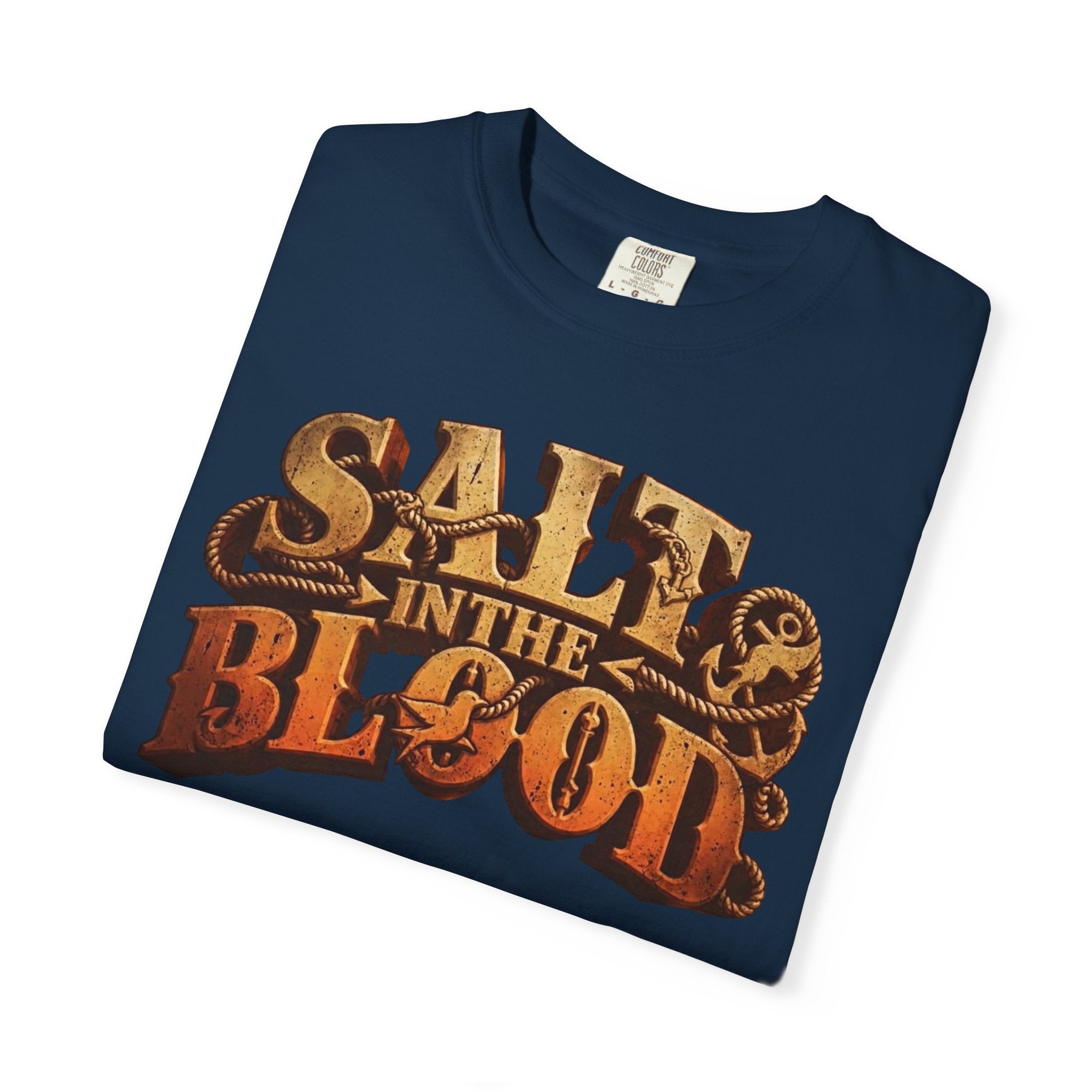 Salt in the Blood Graphic T-Shirt — True North Compass Retro Tee