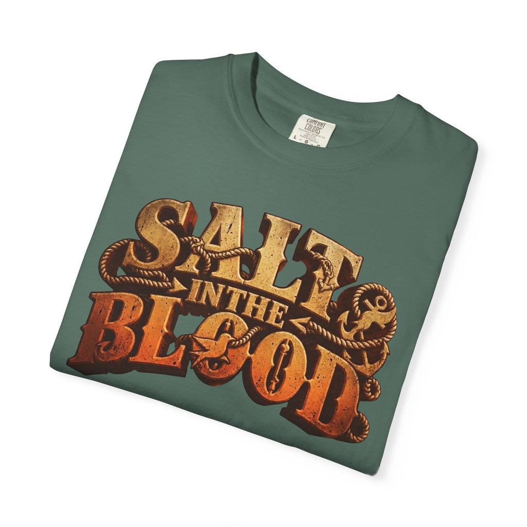 Salt in the Blood Graphic T-Shirt — True North Compass Retro Tee