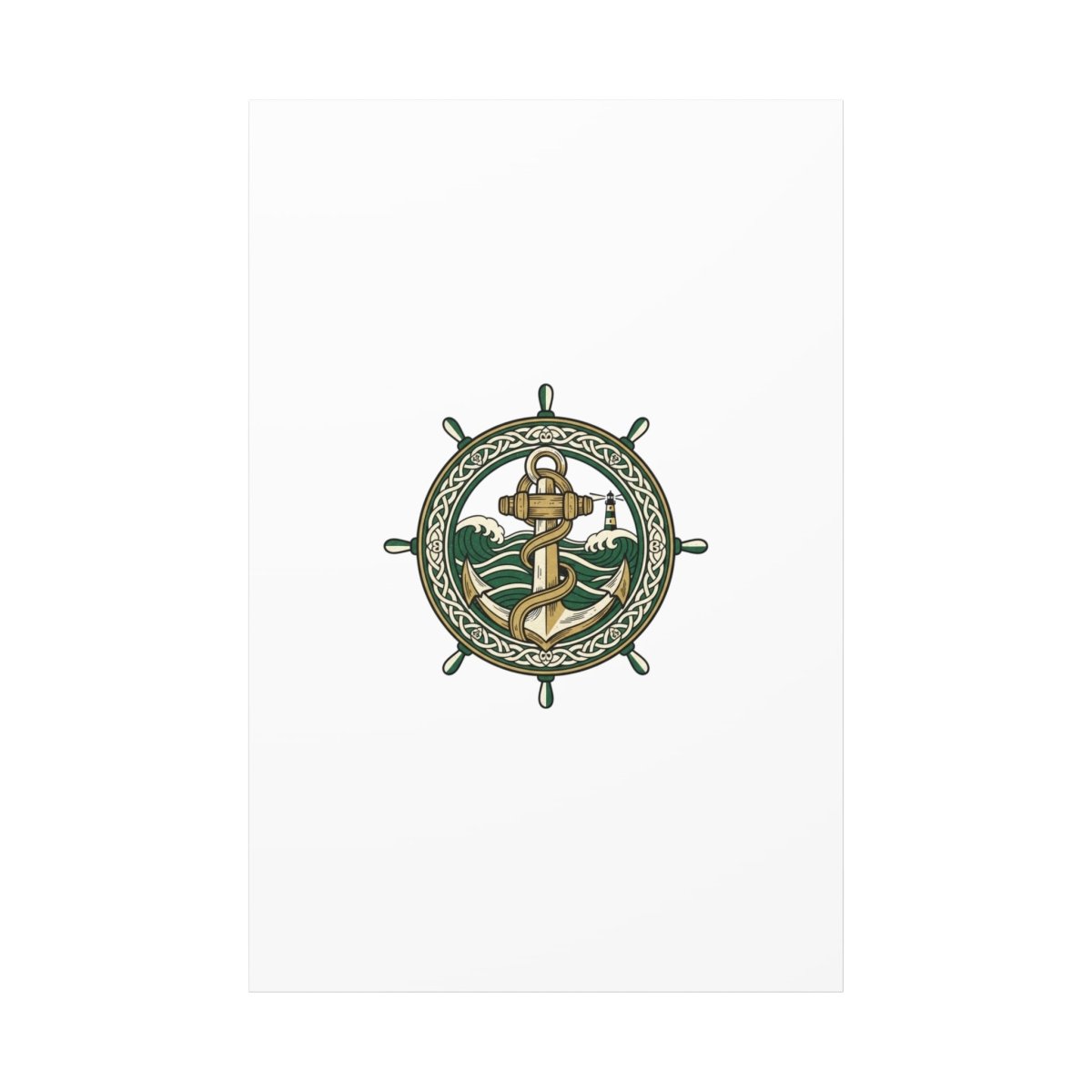 Celtic Anchor Crest Canvas | Irish Heritage, Emerald Dark Academia - Fair Winds Clothing