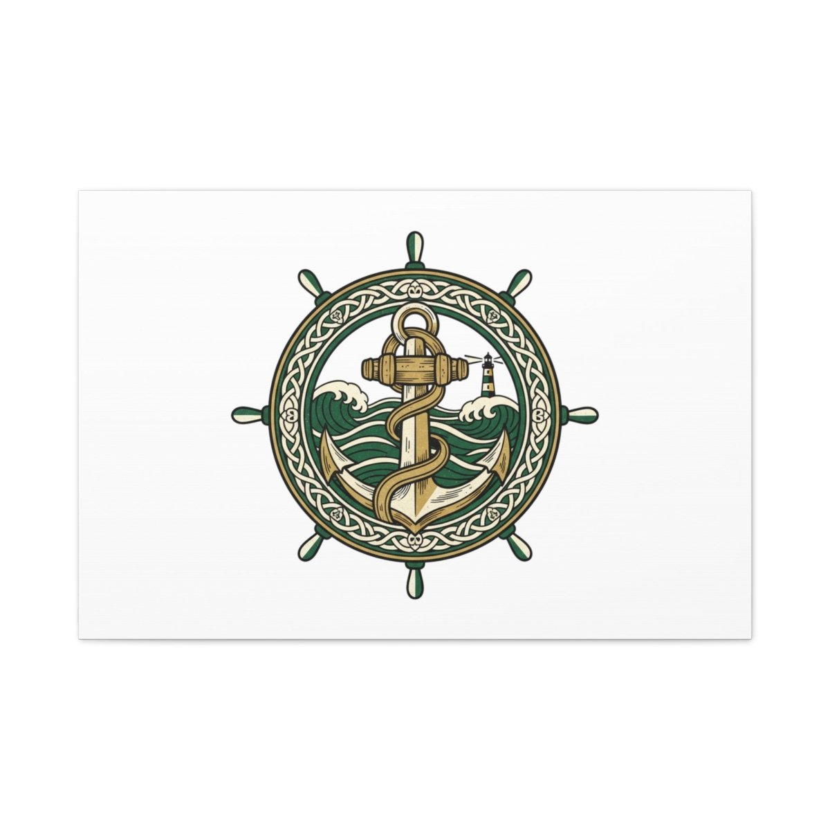 Celtic Anchor Crest Canvas | Irish Heritage, Emerald Dark Academia - Fair Winds Clothing