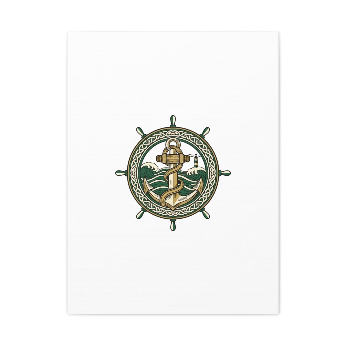 Celtic Anchor Crest Canvas | Irish Heritage, Emerald Dark Academia - Fair Winds Clothing