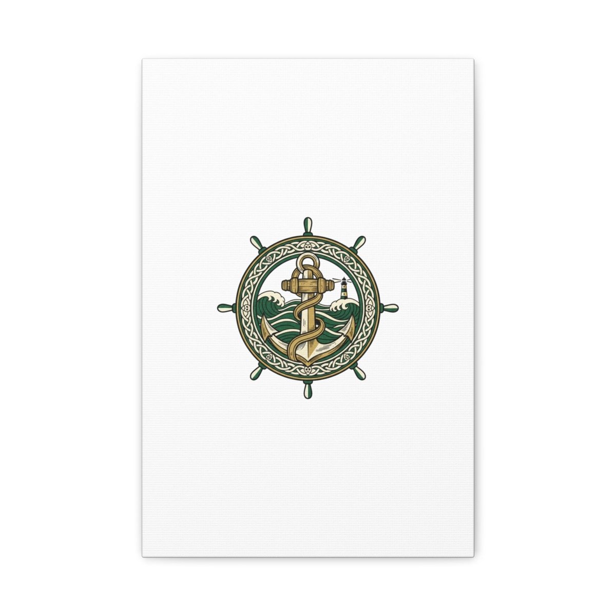 Celtic Anchor Crest Canvas | Irish Heritage, Emerald Dark Academia - Fair Winds Clothing
