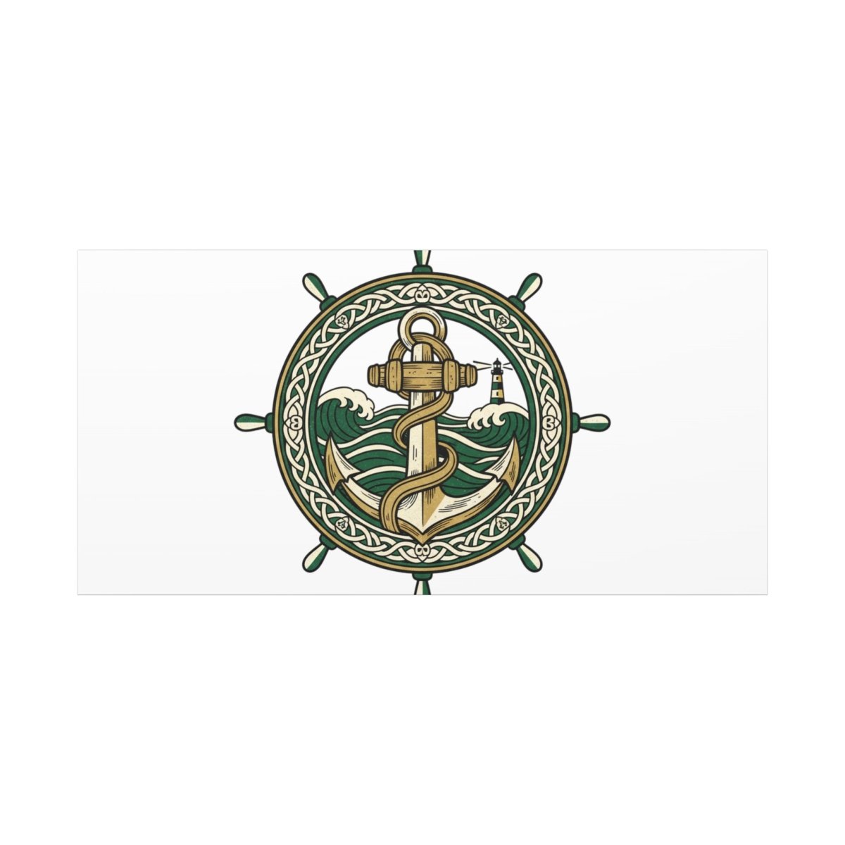 Celtic Anchor Crest Canvas | Irish Heritage, Emerald Dark Academia - Fair Winds Clothing