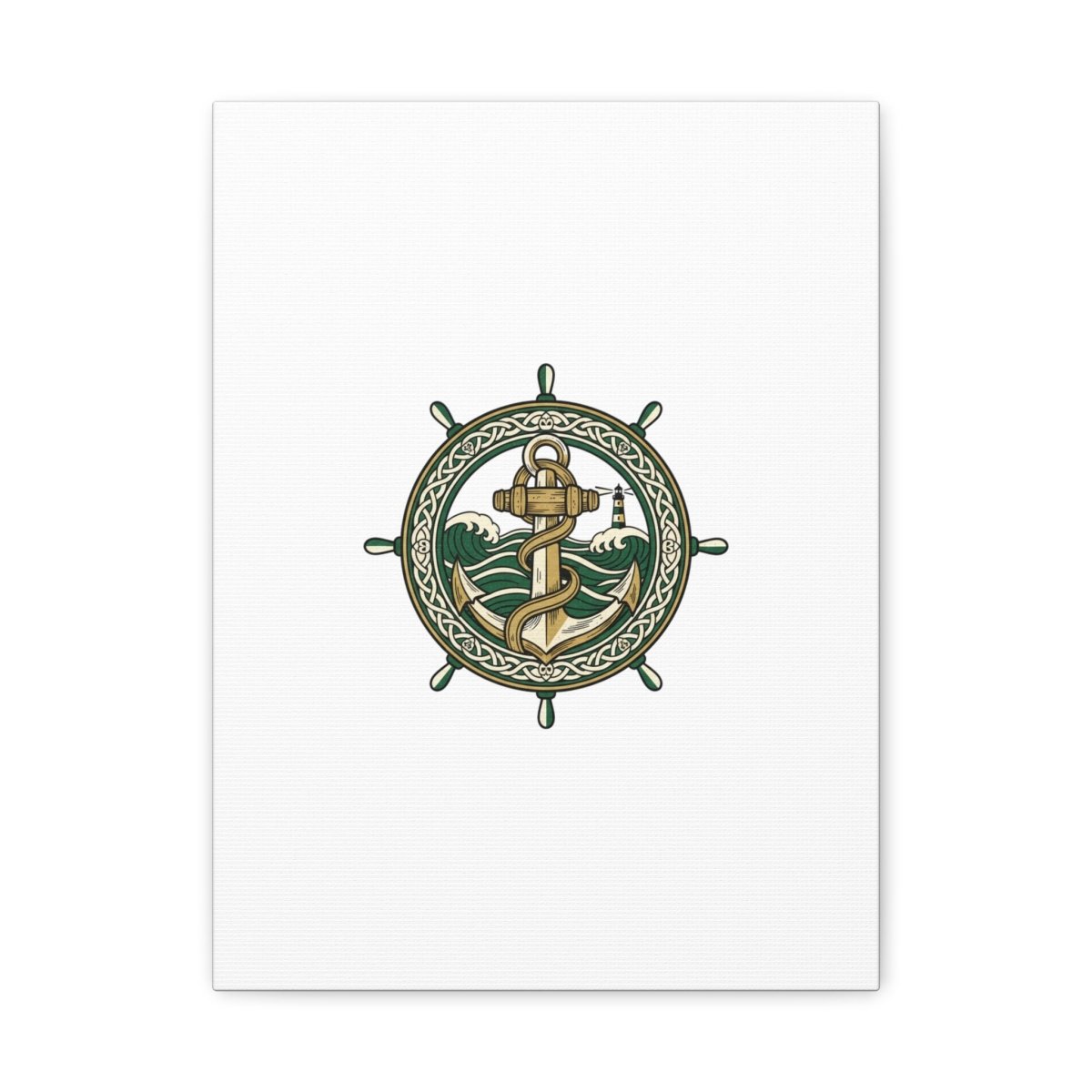 Celtic Anchor Crest Canvas | Irish Heritage, Emerald Dark Academia - Fair Winds Clothing