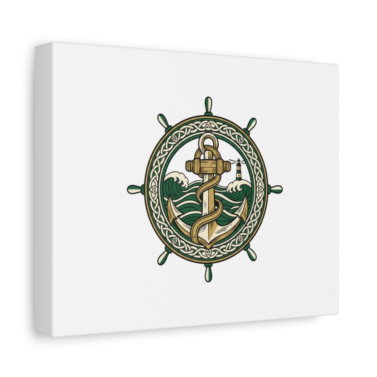 Celtic Anchor Crest Canvas | Irish Heritage, Emerald Dark Academia - Fair Winds Clothing