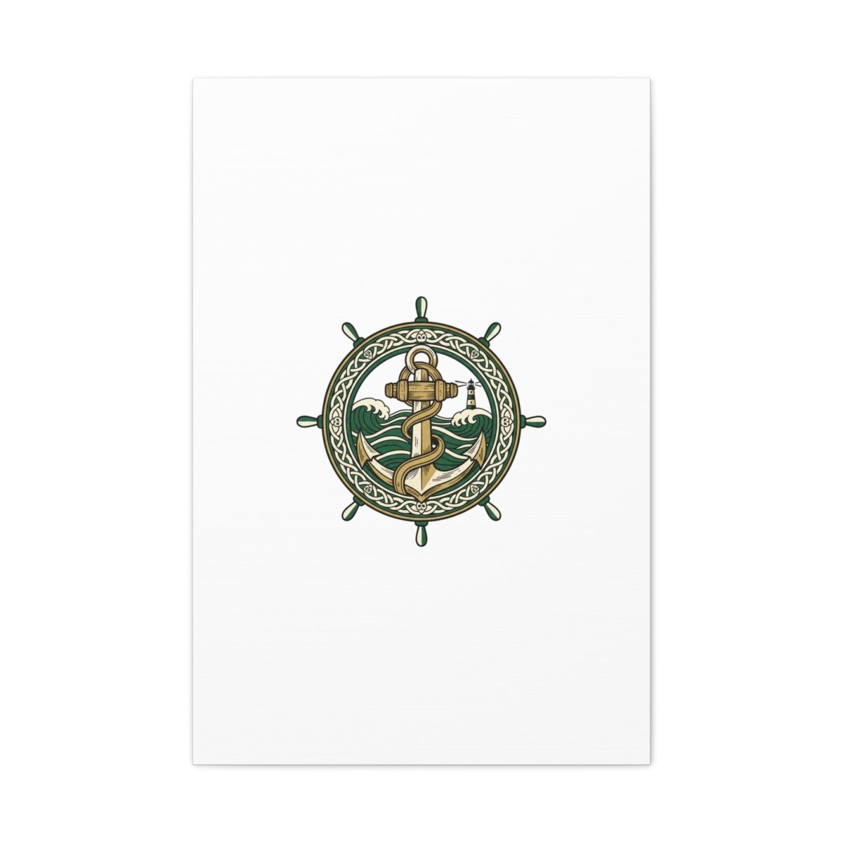 Celtic Anchor Crest Canvas | Irish Heritage, Emerald Dark Academia - Fair Winds Clothing