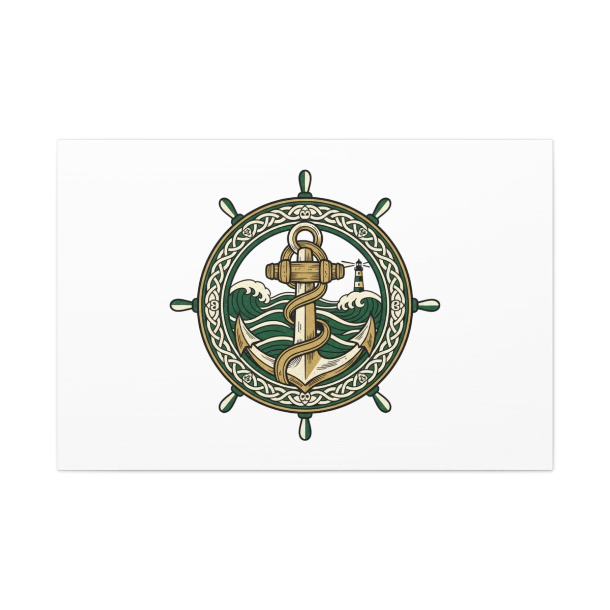 Celtic Anchor Crest Canvas | Irish Heritage, Emerald Dark Academia - Fair Winds Clothing