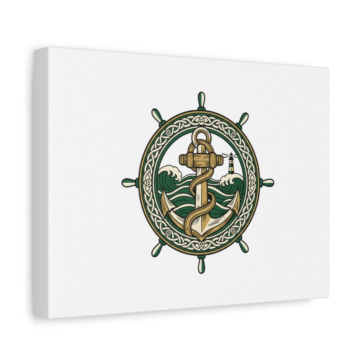 Celtic Anchor Crest Canvas | Irish Heritage, Emerald Dark Academia - Fair Winds Clothing