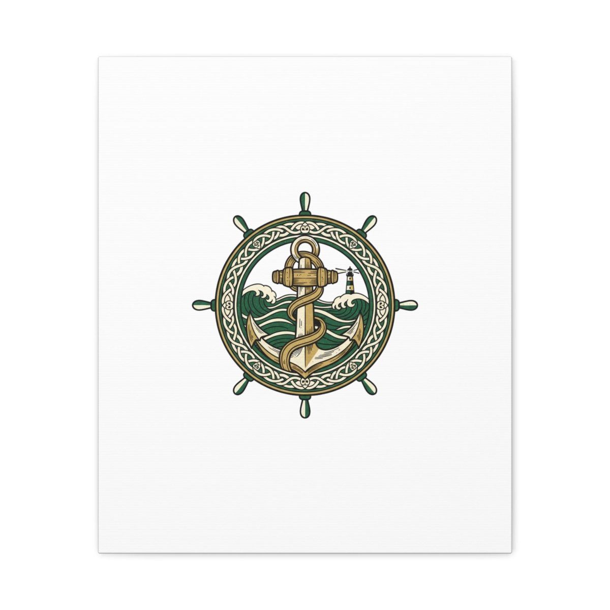 Celtic Anchor Crest Canvas | Irish Heritage, Emerald Dark Academia - Fair Winds Clothing