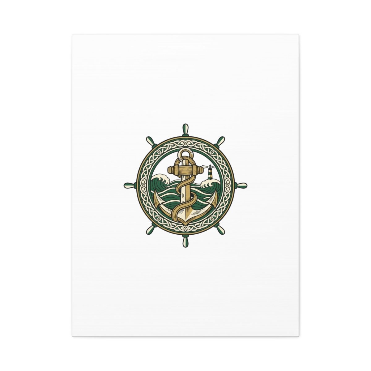 Celtic Anchor Crest Canvas | Irish Heritage, Emerald Dark Academia - Fair Winds Clothing