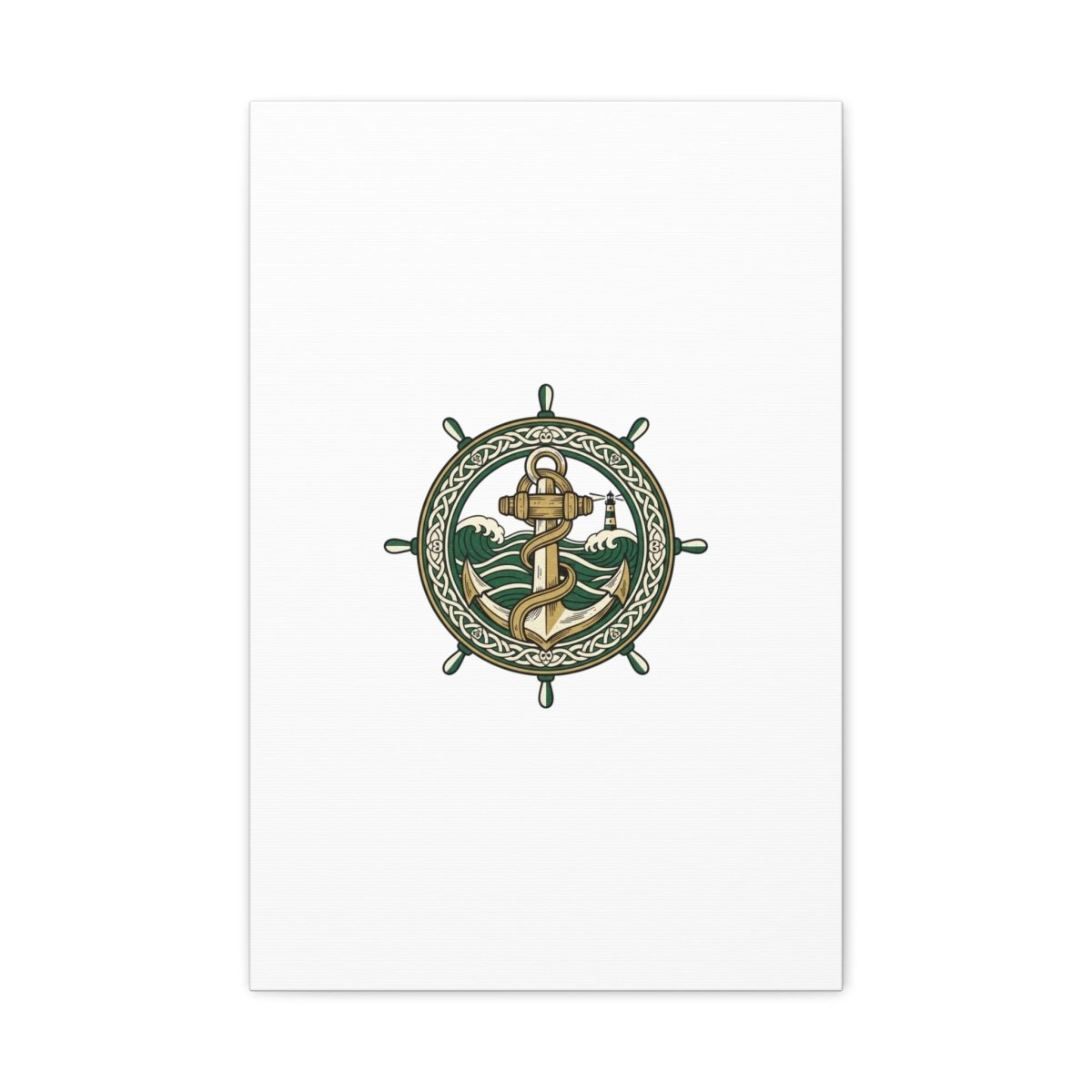Celtic Anchor Crest Canvas | Irish Heritage, Emerald Dark Academia - Fair Winds Clothing