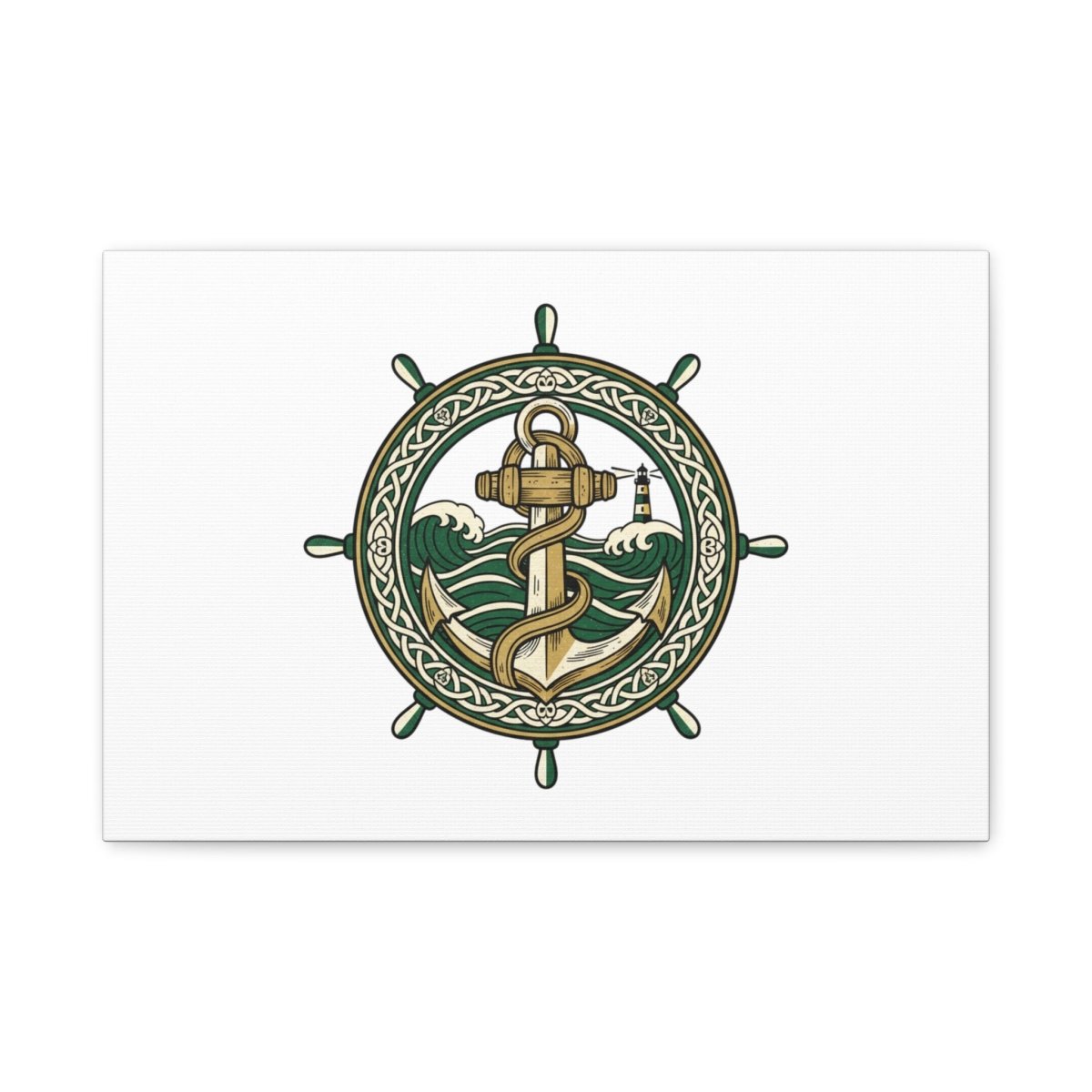 Celtic Anchor Crest Canvas | Irish Heritage, Emerald Dark Academia - Fair Winds Clothing