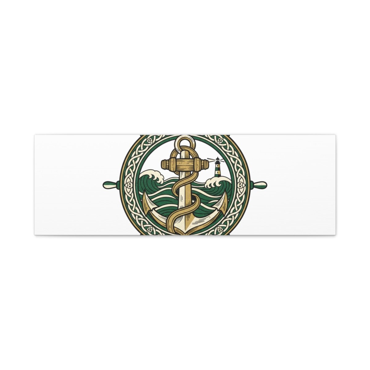 Celtic Anchor Crest Canvas | Irish Heritage, Emerald Dark Academia - Fair Winds Clothing