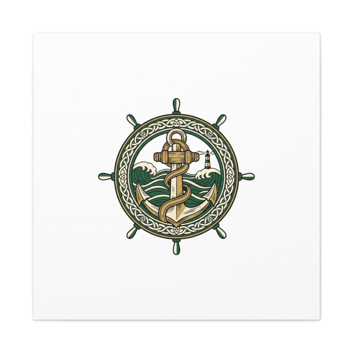 Celtic Anchor Crest Canvas | Irish Heritage, Emerald Dark Academia - Fair Winds Clothing