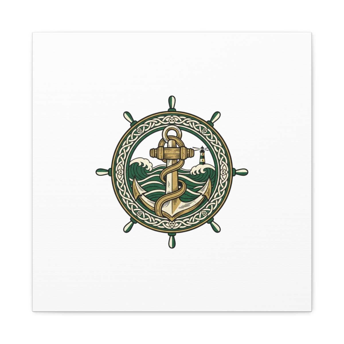 Celtic Anchor Crest Canvas | Irish Heritage, Emerald Dark Academia - Fair Winds Clothing