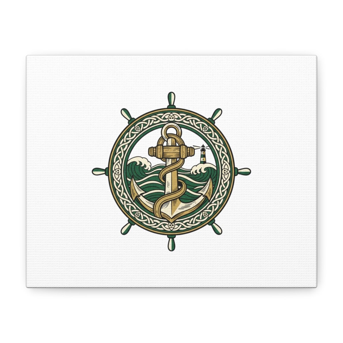 Celtic Anchor Crest Canvas | Irish Heritage, Emerald Dark Academia - Fair Winds Clothing