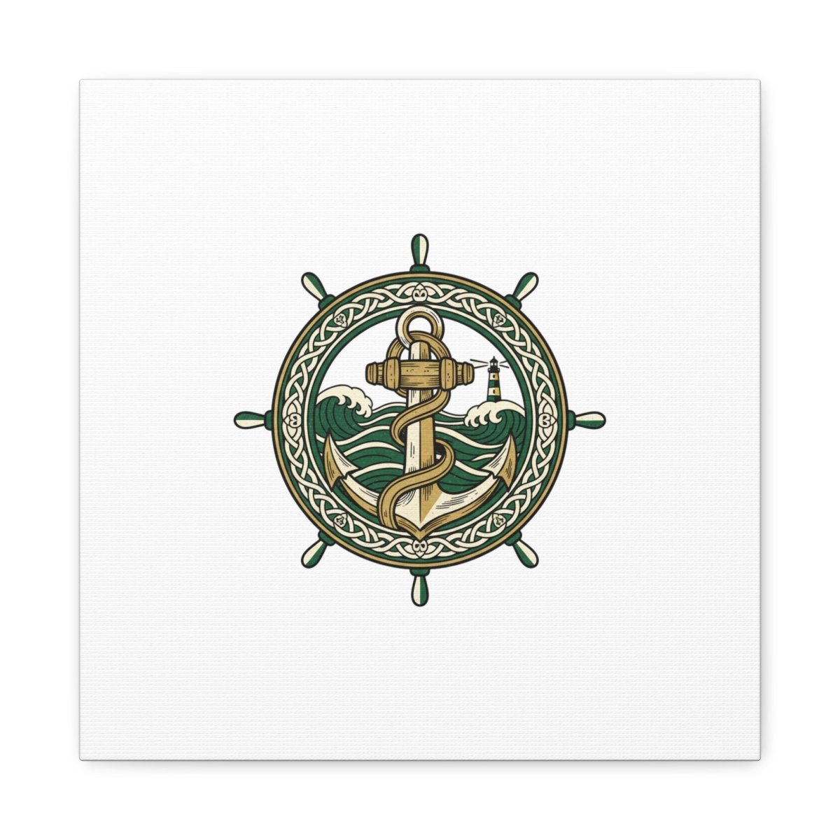 Celtic Anchor Crest Canvas | Irish Heritage, Emerald Dark Academia - Fair Winds Clothing