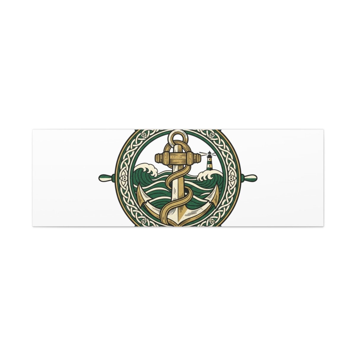 Celtic Anchor Crest Canvas | Irish Heritage, Emerald Dark Academia - Fair Winds Clothing