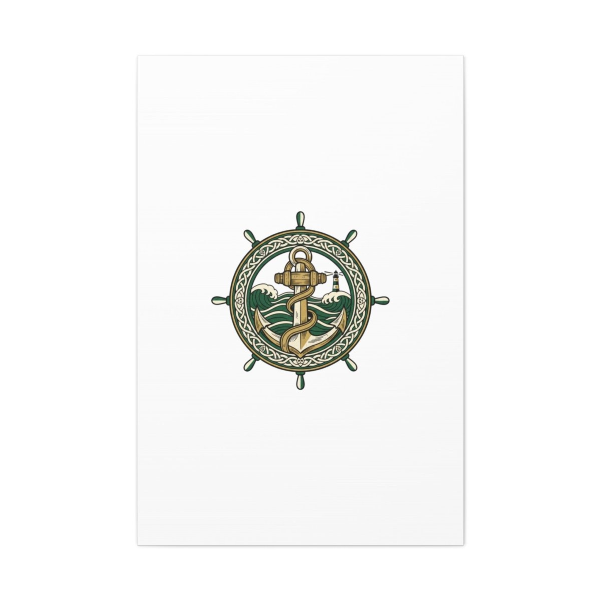 Celtic Anchor Crest Canvas | Irish Heritage, Emerald Dark Academia - Fair Winds Clothing