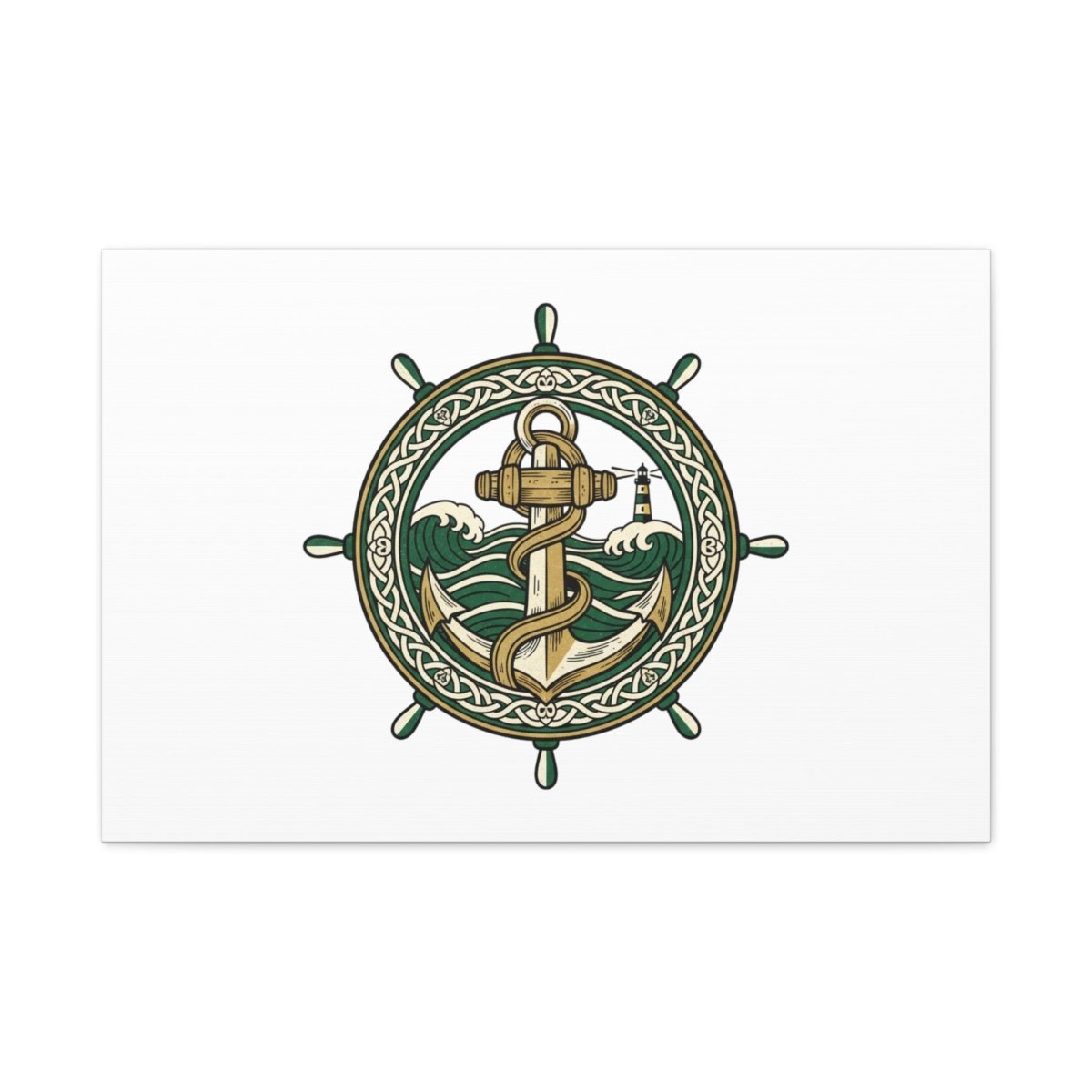 Celtic Anchor Crest Canvas | Irish Heritage, Emerald Dark Academia - Fair Winds Clothing