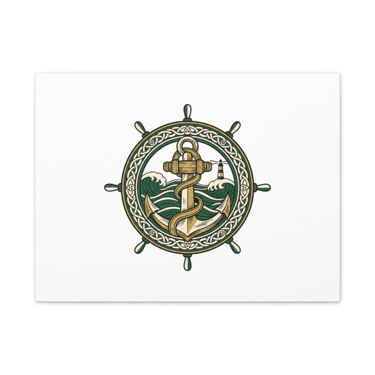 Celtic Anchor Crest Canvas | Irish Heritage, Emerald Dark Academia - Fair Winds Clothing
