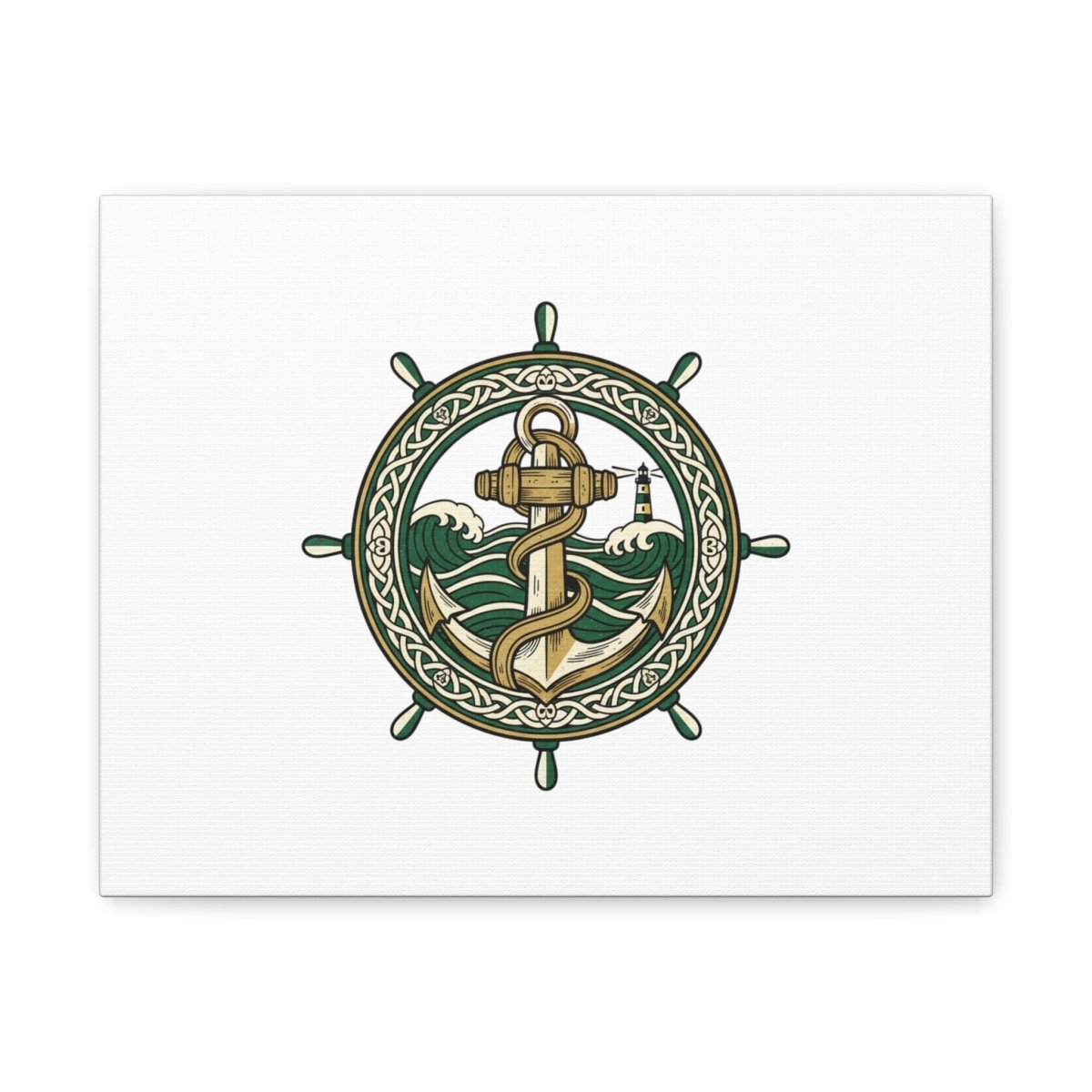 Celtic Anchor Crest Canvas | Irish Heritage, Emerald Dark Academia - Fair Winds Clothing
