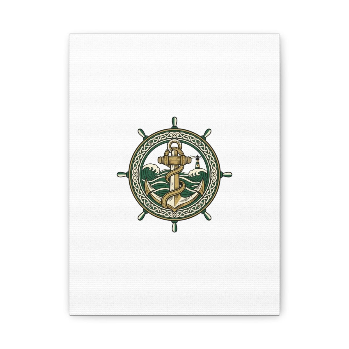 Celtic Anchor Crest Canvas | Irish Heritage, Emerald Dark Academia - Fair Winds Clothing
