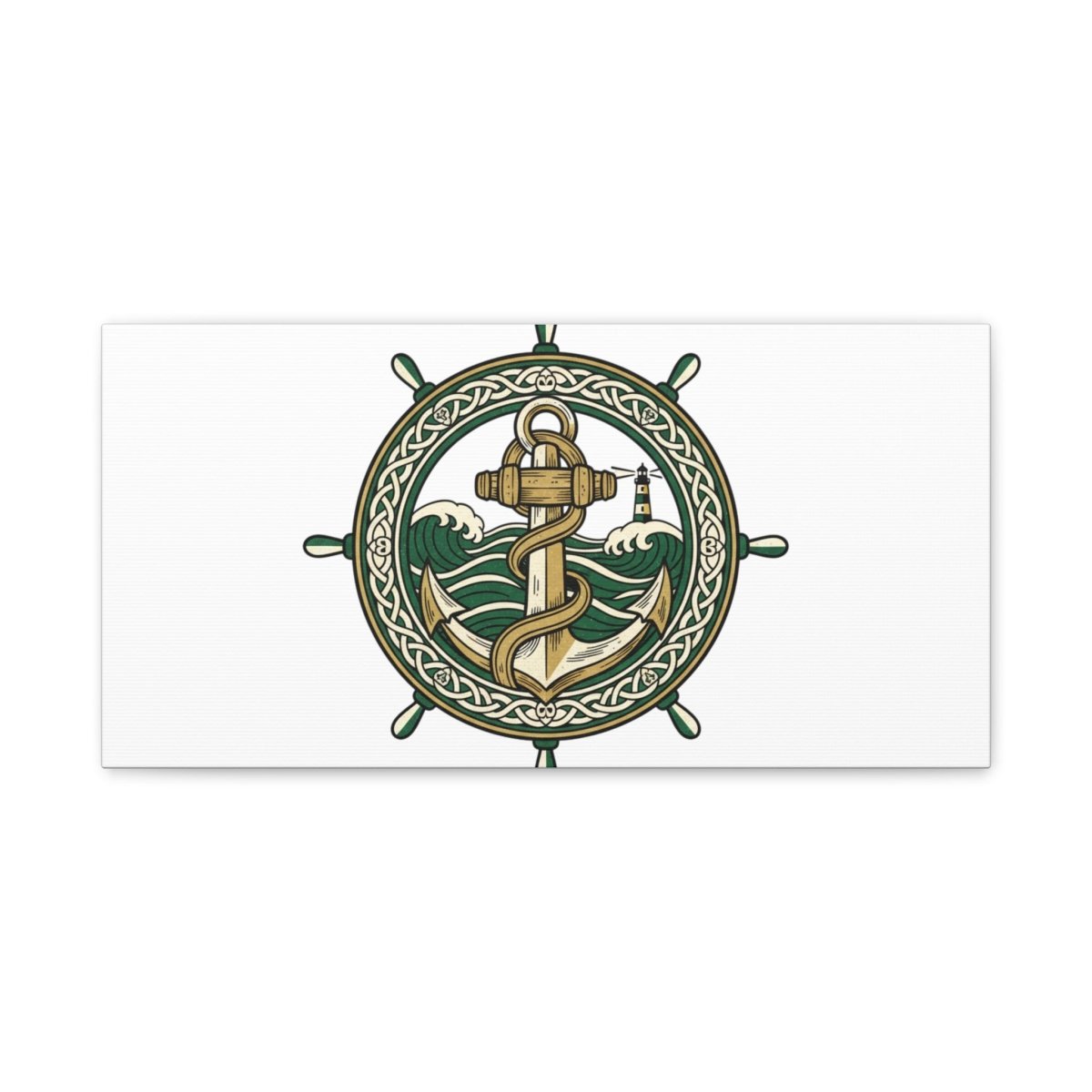 Celtic Anchor Crest Canvas | Irish Heritage, Emerald Dark Academia - Fair Winds Clothing