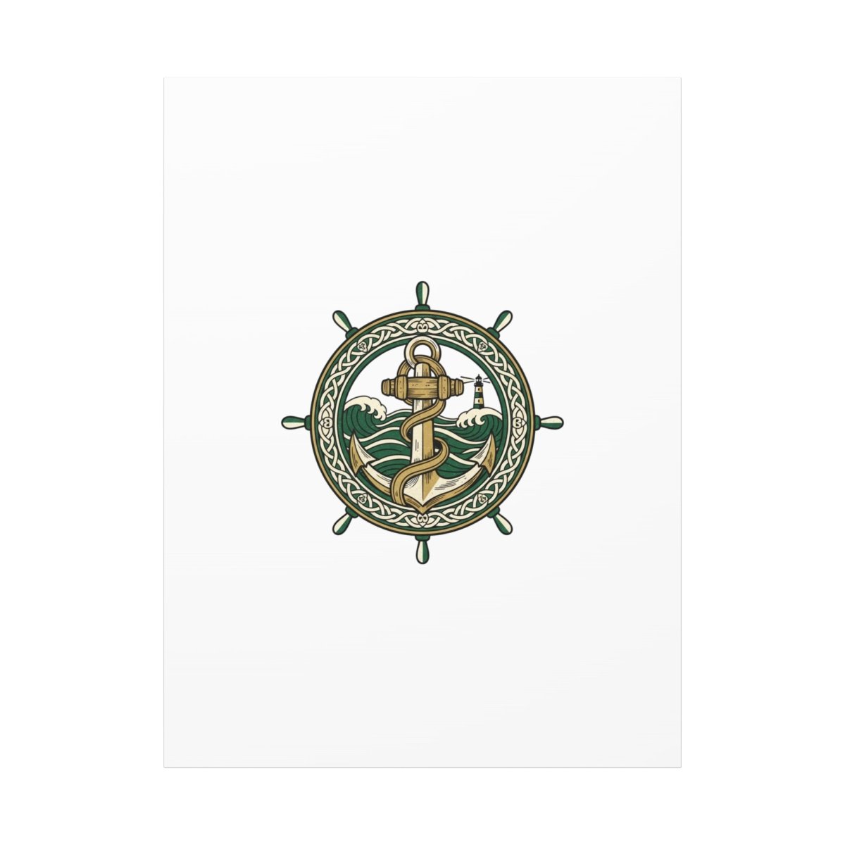 Celtic Anchor Crest Canvas | Irish Heritage, Emerald Dark Academia - Fair Winds Clothing