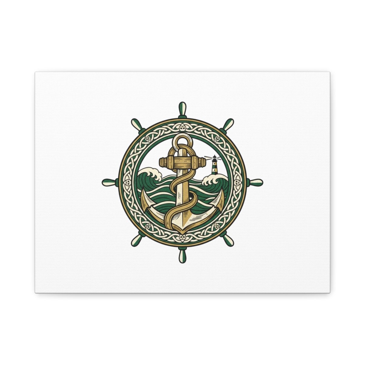 Celtic Anchor Crest Canvas | Irish Heritage, Emerald Dark Academia - Fair Winds Clothing
