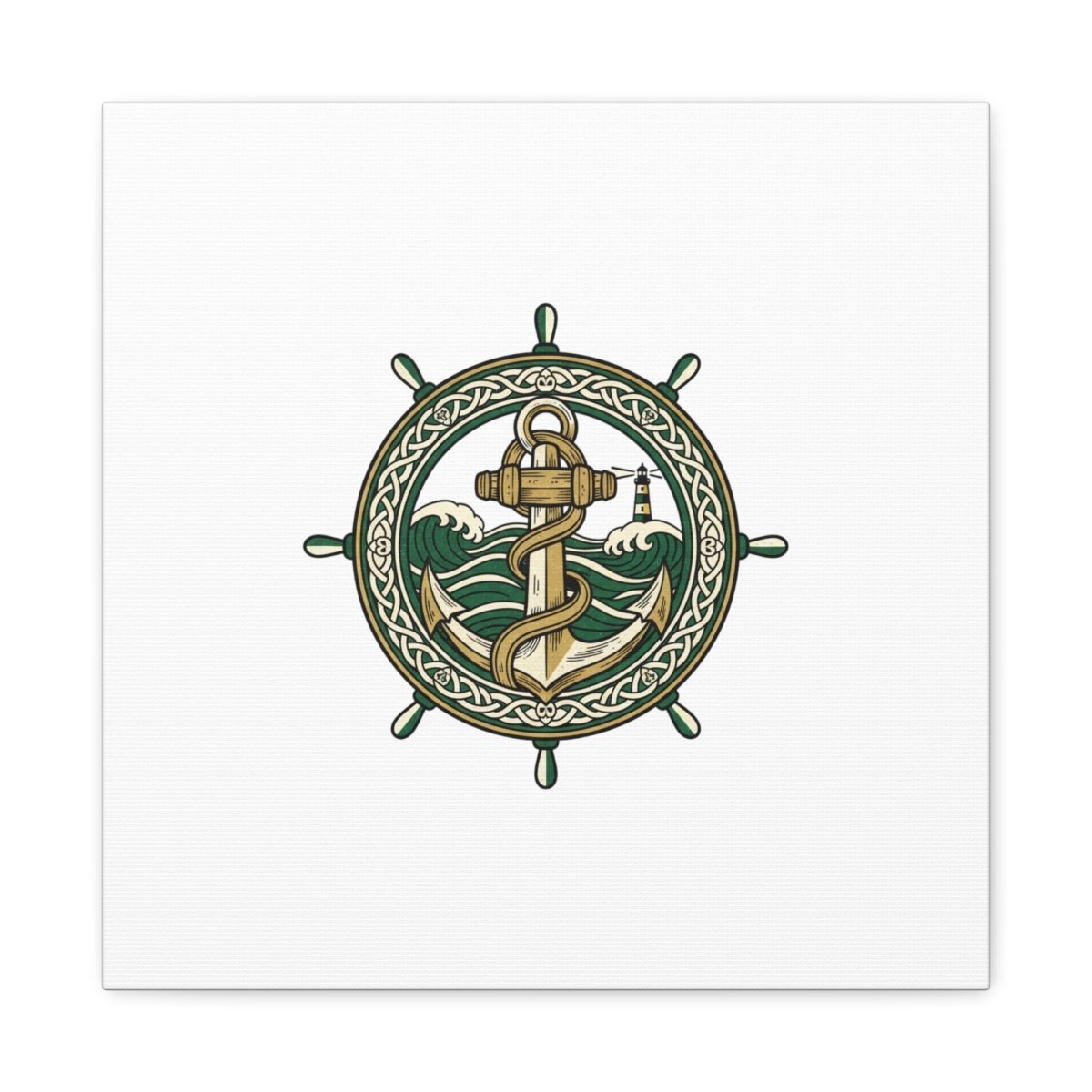 Celtic Anchor Crest Canvas | Irish Heritage, Emerald Dark Academia - Fair Winds Clothing
