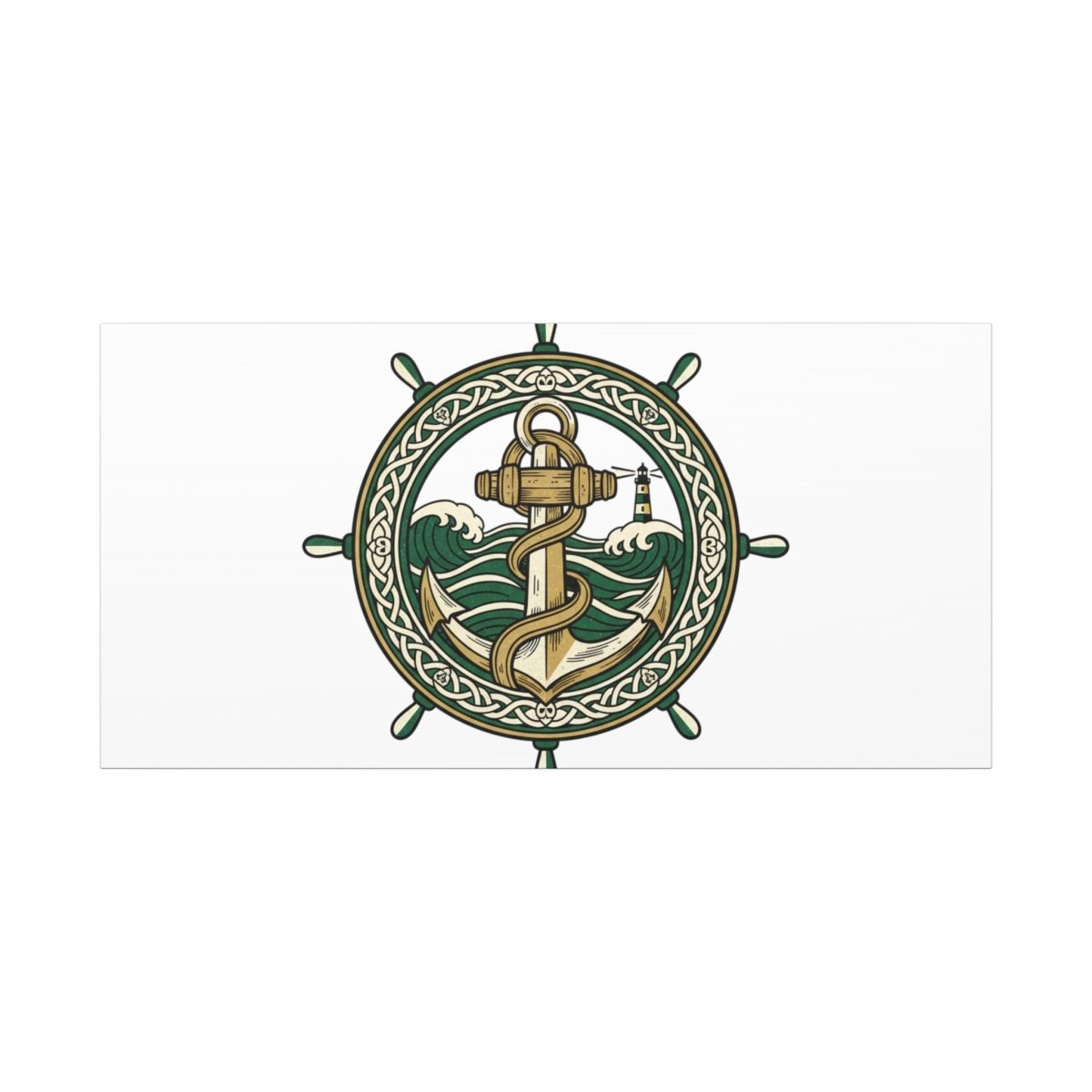 Celtic Anchor Crest Canvas | Irish Heritage, Emerald Dark Academia - Fair Winds Clothing