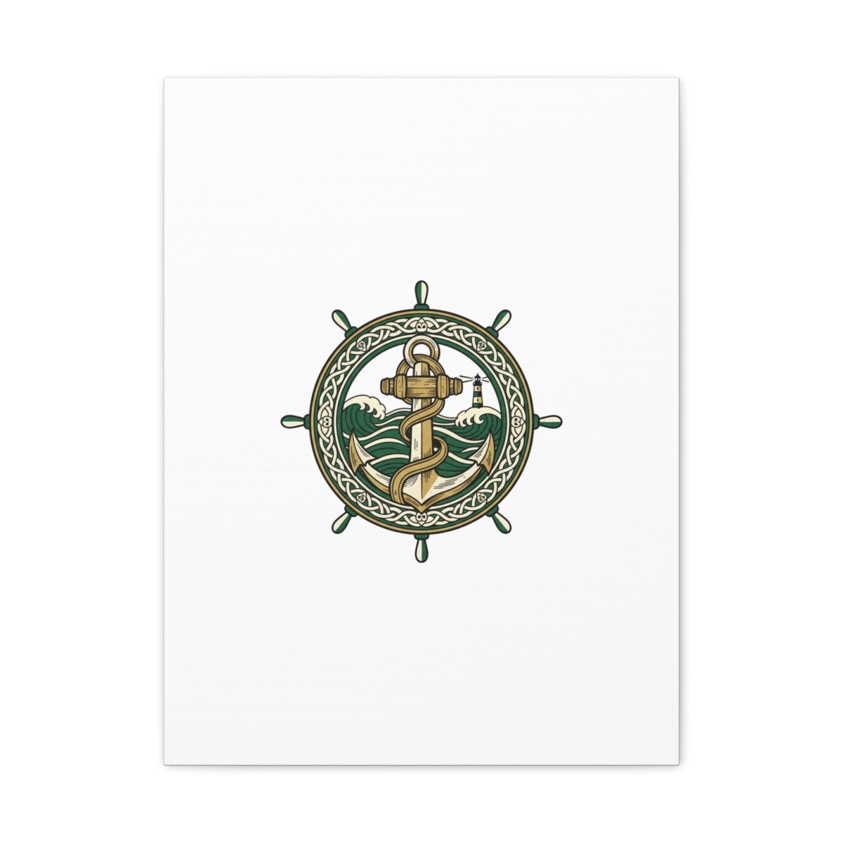 Celtic Anchor Crest Canvas | Irish Heritage, Emerald Dark Academia - Fair Winds Clothing