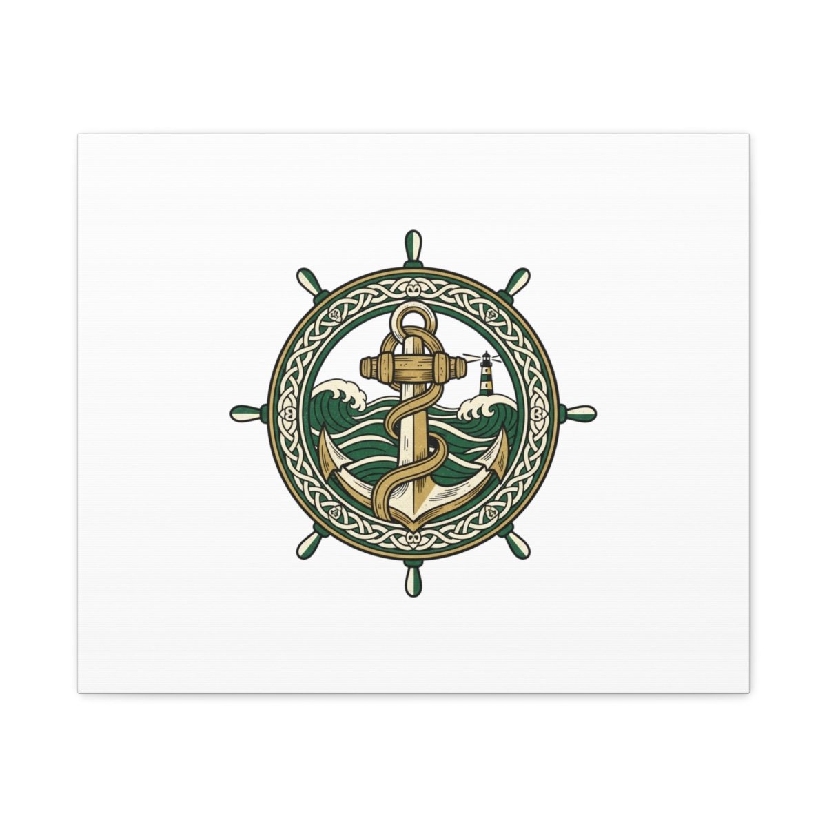 Celtic Anchor Crest Canvas | Irish Heritage, Emerald Dark Academia - Fair Winds Clothing