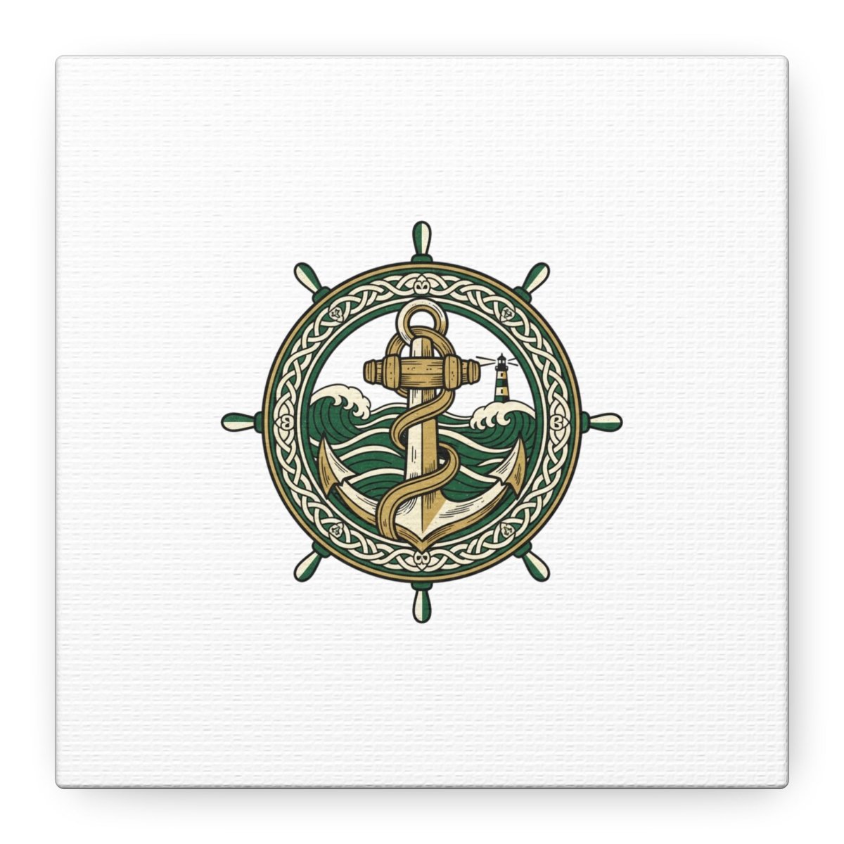 Celtic Anchor Crest Canvas | Irish Heritage, Emerald Dark Academia - Fair Winds Clothing