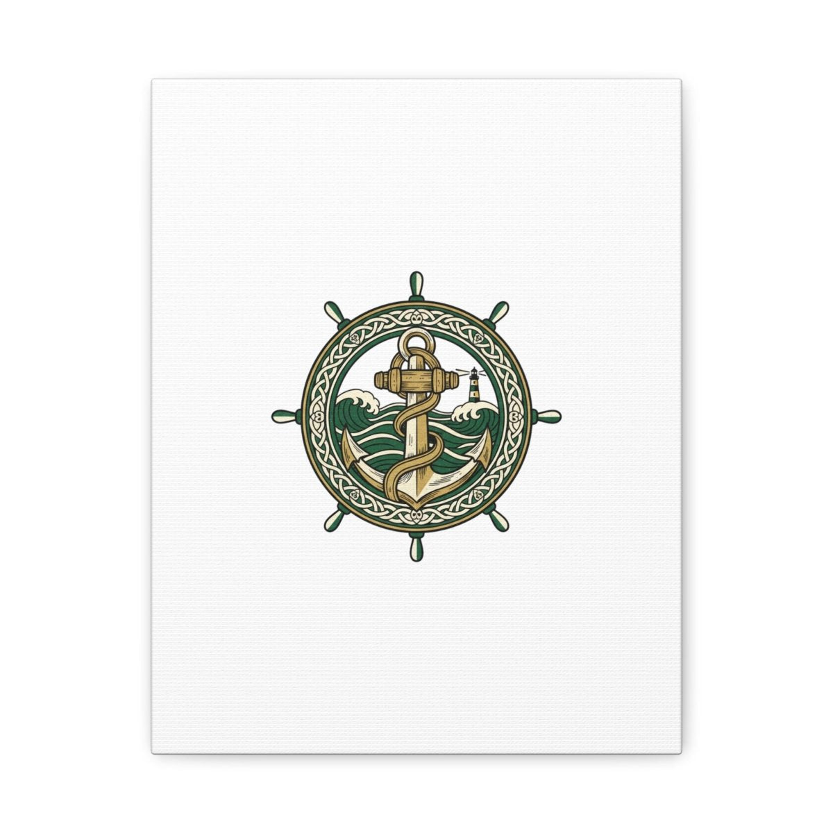 Celtic Anchor Crest Canvas | Irish Heritage, Emerald Dark Academia - Fair Winds Clothing