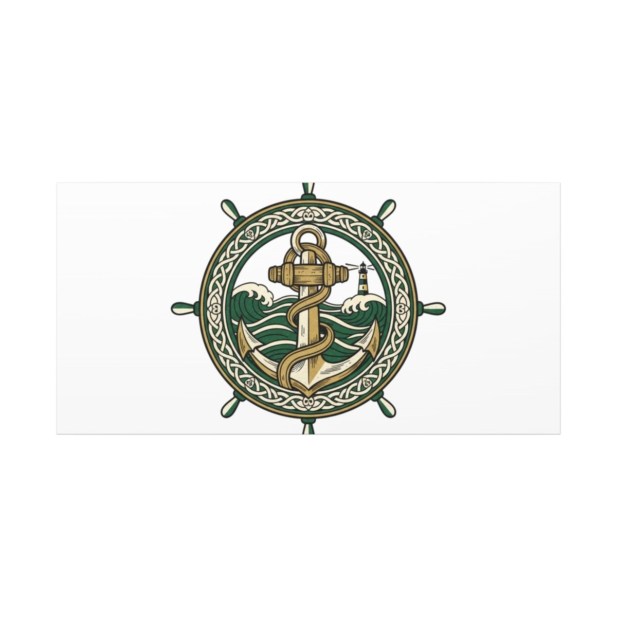 Celtic Anchor Crest Canvas | Irish Heritage, Emerald Dark Academia - Fair Winds Clothing