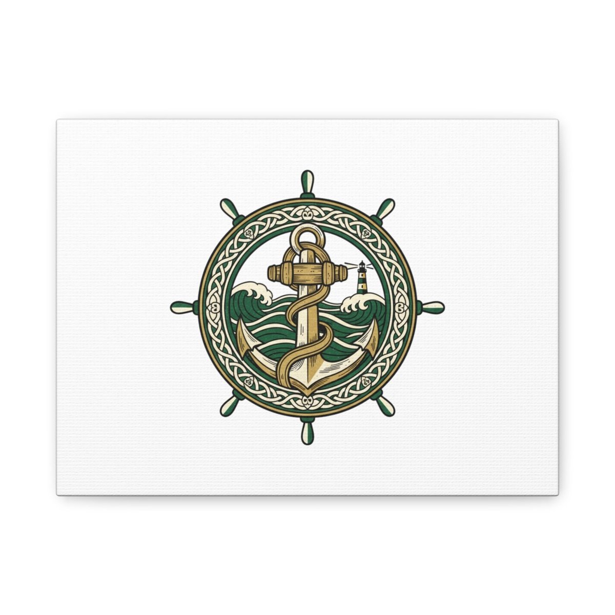 Celtic Anchor Crest Canvas | Irish Heritage, Emerald Dark Academia - Fair Winds Clothing