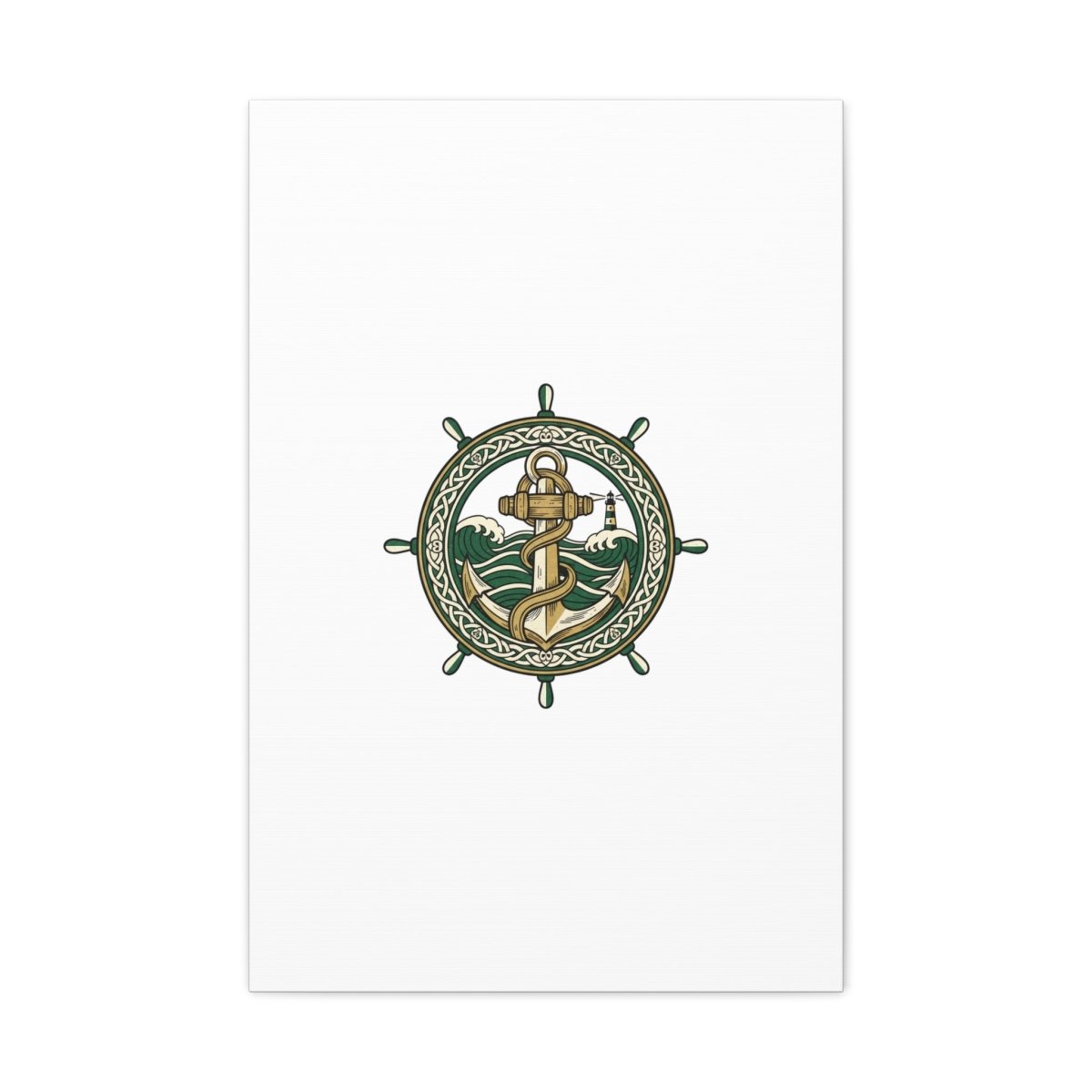 Celtic Anchor Crest Canvas | Irish Heritage, Emerald Dark Academia - Fair Winds Clothing