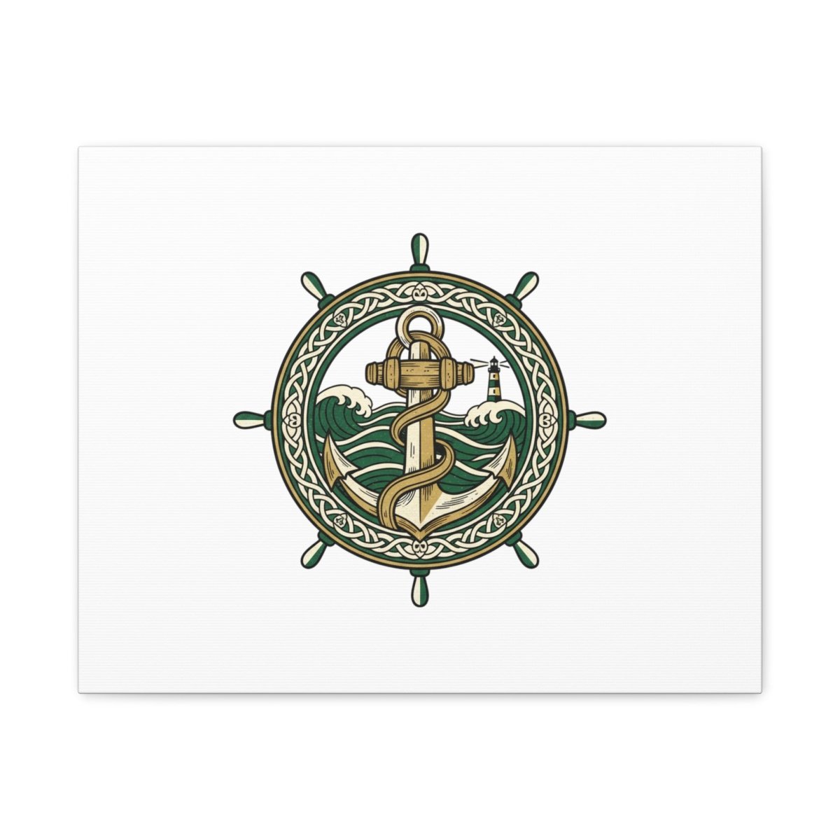 Celtic Anchor Crest Canvas | Irish Heritage, Emerald Dark Academia - Fair Winds Clothing