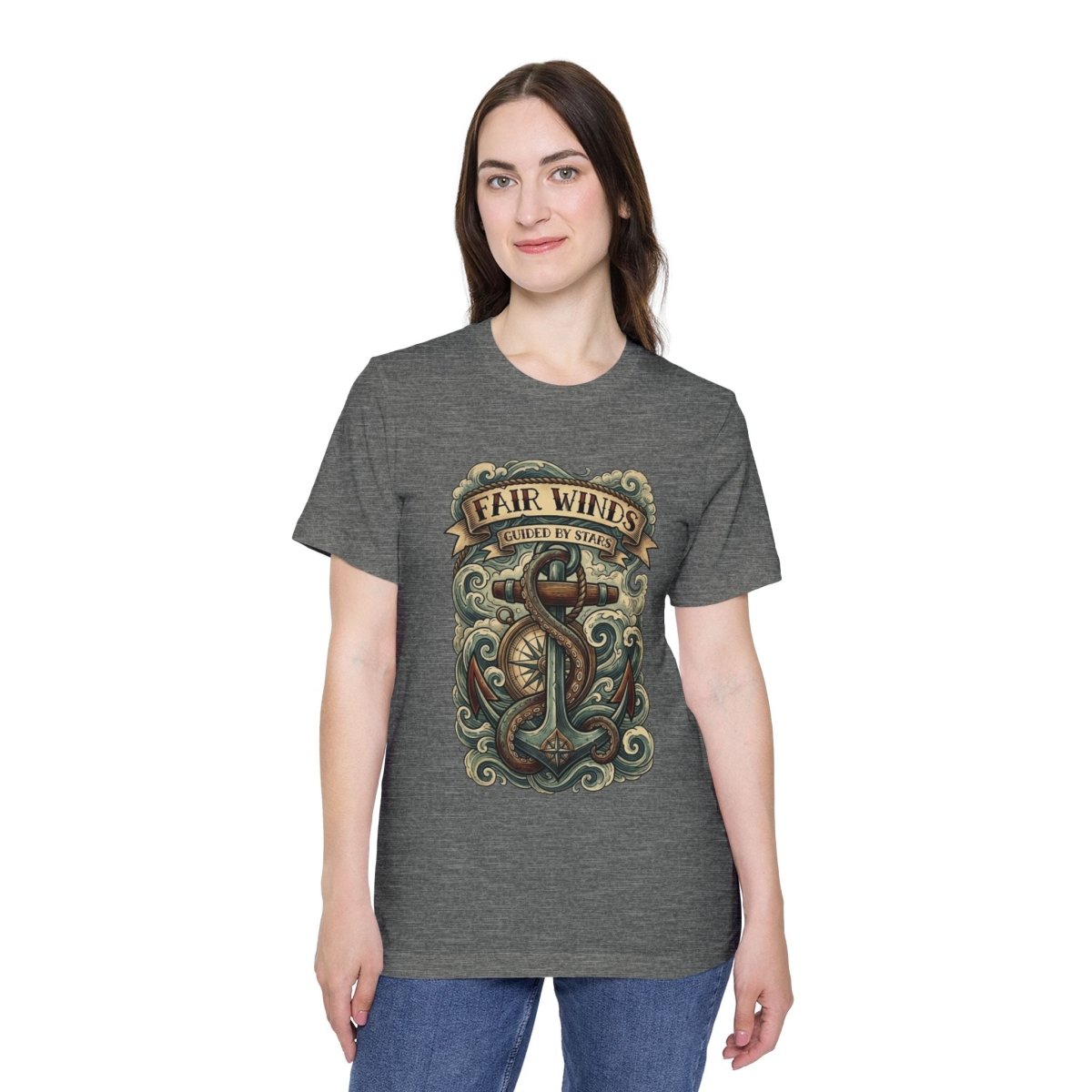 Fair Winds Guided by Stars T-Shirt — Nautical USA - Made Short Sleeve - Fair Winds Clothing