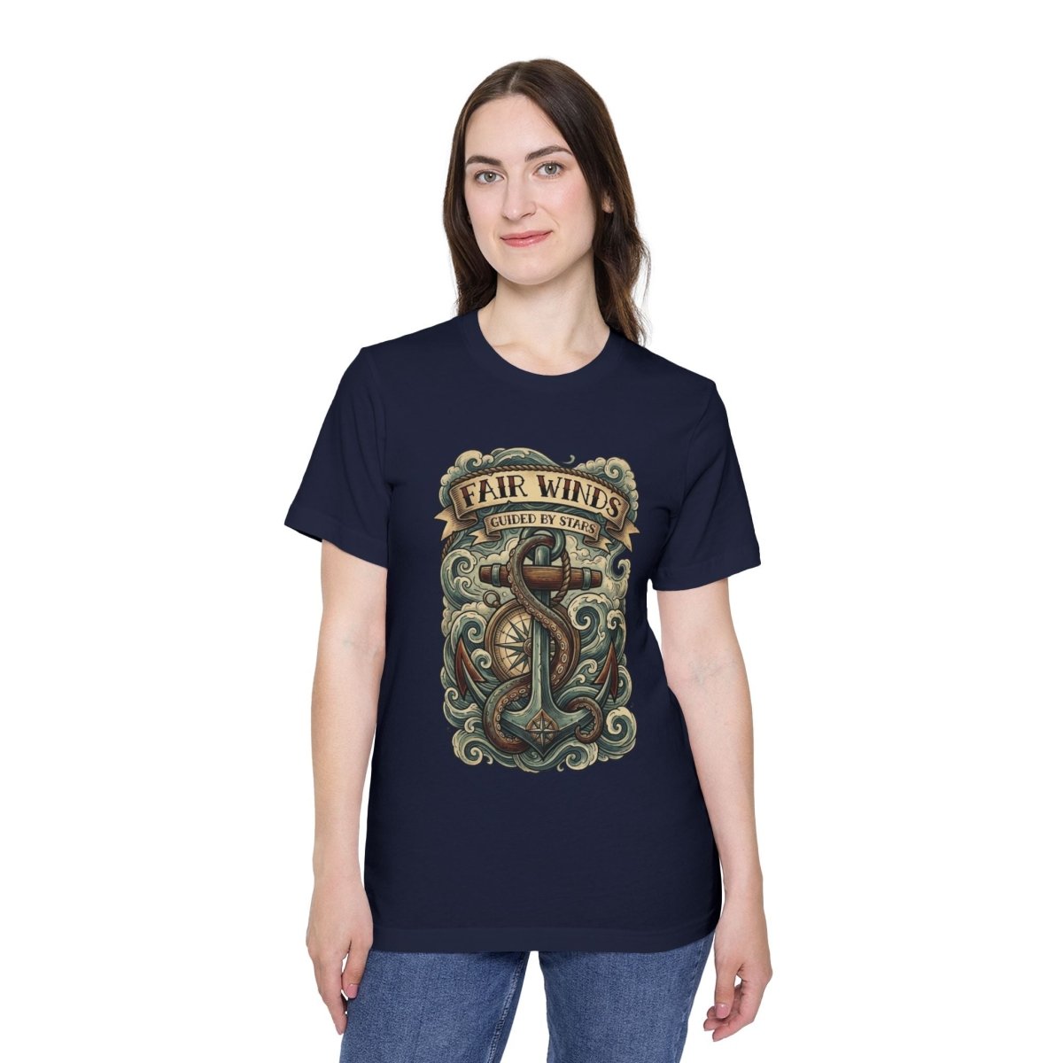 Fair Winds Guided by Stars T-Shirt — Nautical USA - Made Short Sleeve - Fair Winds Clothing