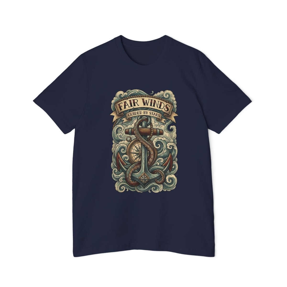 Fair Winds Guided by Stars T-Shirt — Nautical USA - Made Short Sleeve - Fair Winds Clothing