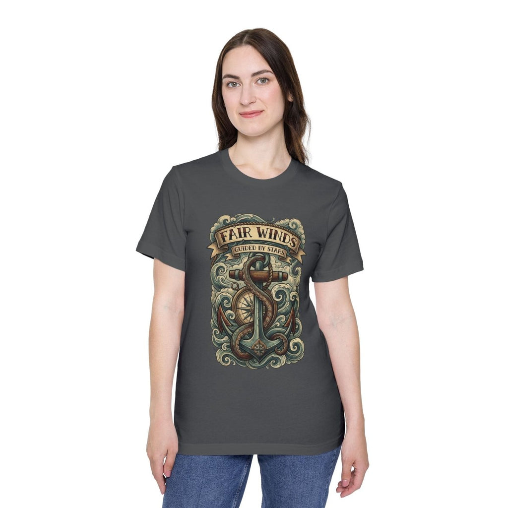Fair Winds Guided by Stars T-Shirt — Nautical USA - Made Short Sleeve - Fair Winds Clothing