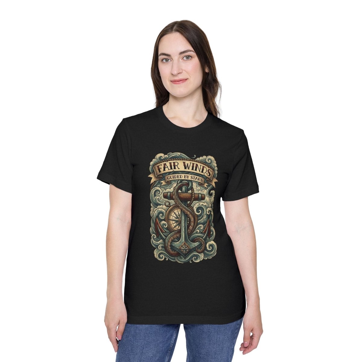 Fair Winds Guided by Stars T-Shirt — Nautical USA - Made Short Sleeve - Fair Winds Clothing