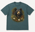 Florida black bear botanical heavyweight tee in Blue Spruce