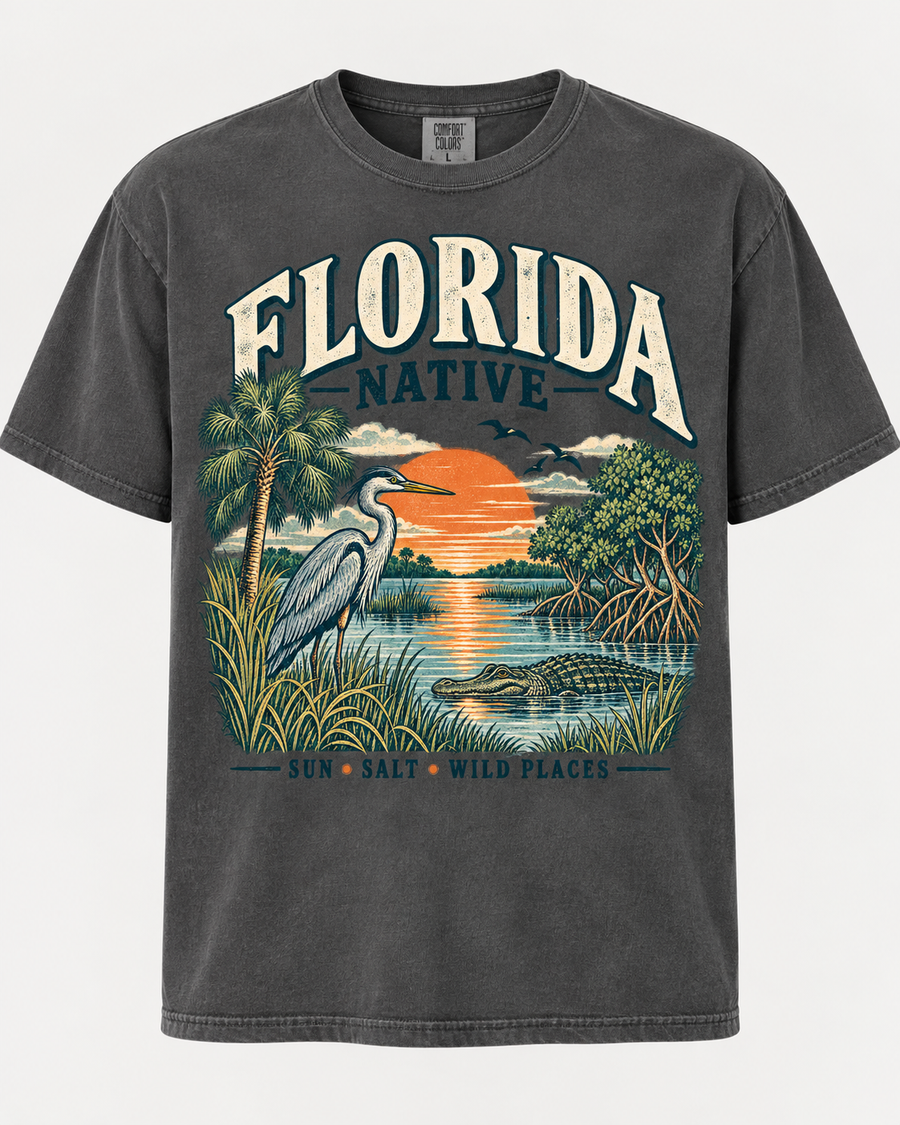 Florida Native Sun Salt Wild Places Comfort Colors 1717 Heavyweight Tee