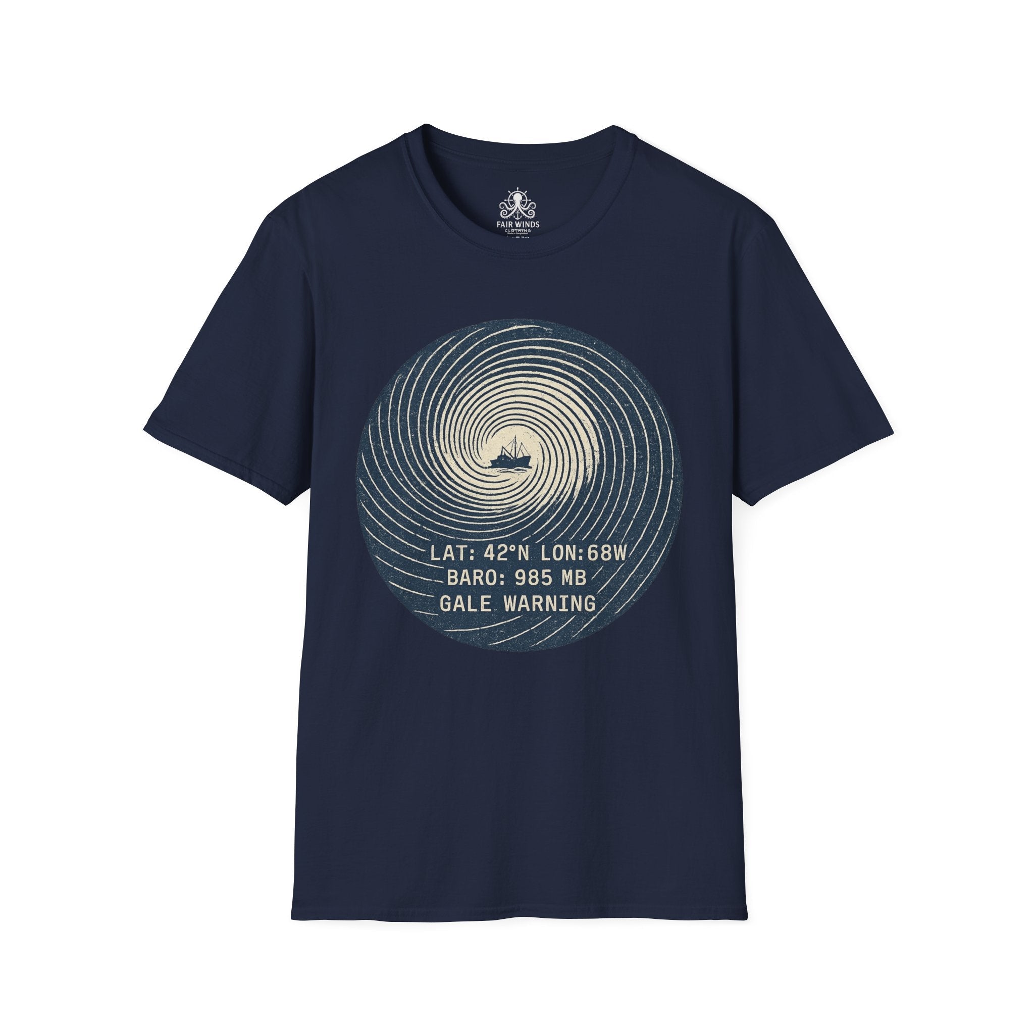 Gale Warning T-Shirt - Unisex Softstyle Tee for Nature Lovers and Adventurers - Fair Winds Clothing
